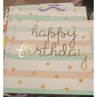 اكياس هدايا حجم وسط 13/9 - ابيض واخضر فاتح