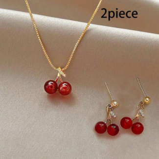 طقم سنسال وحلق كرز 3/535