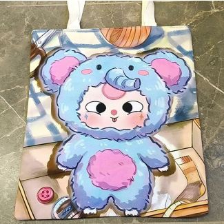 6/1(ازرق ) شنط كتف رسمة لابوبو -LABUBU