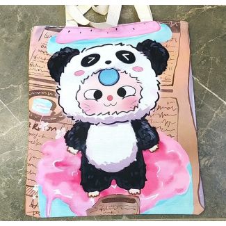 6/1(باندا/اسود وابيض ) شنط كتف رسمة لابوبو -LABUBU