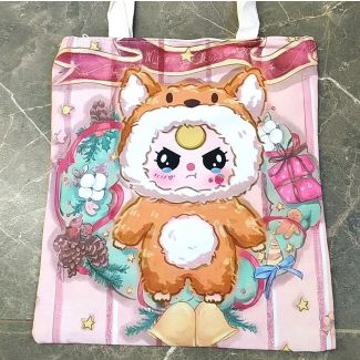 6/1(برتقالي  ) شنط كتف رسمة لابوبو -LABUBU