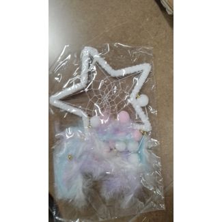 تعليقة رمضان يدوية 30/3 -شكل نجمة بيضة وريش ملون 