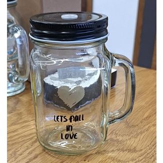 مجات شكل مرتبان زجاج/قلب 25/2 LETS FULL IN LOVE