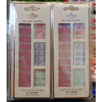 شرائح اظافر جل 10/80 (زهري + قلوب بنفسجية)