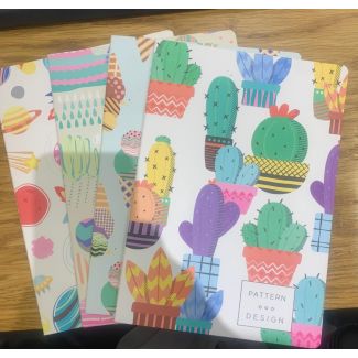 اربع دفاتر صغير صبار (رسمات ايس كريم ,كواكب ,مظلات) 30/13  