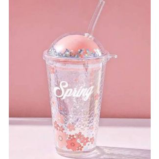 8/150 كاسة زجاج مع مصاصة زهور