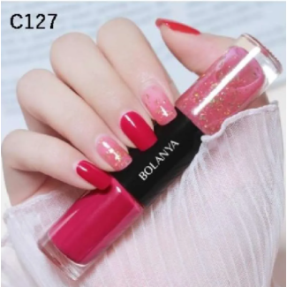 ( c127)  مناكير زوجي زهرس غامق و جلتر