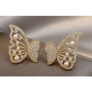 حلق فراشة كبير ذهبي 1/57