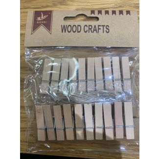 ملاقط خشب مع خيط سادة 15/1