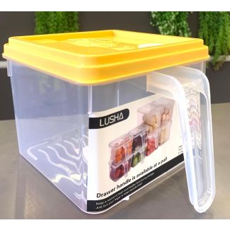 حافظة طعام ثلاجة بلاستيك شفاف مع غطاء حجم صغير 50/23