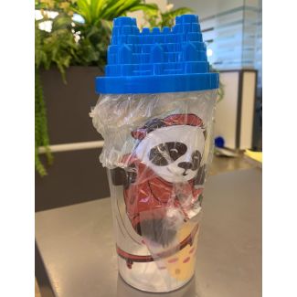 كاسات اطفال بلاستيك رسومات دبدوب مع غطاء 50/31  