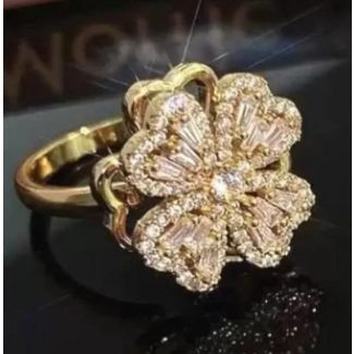 خاتم شكل وردة متحركه ذهبي 3/172