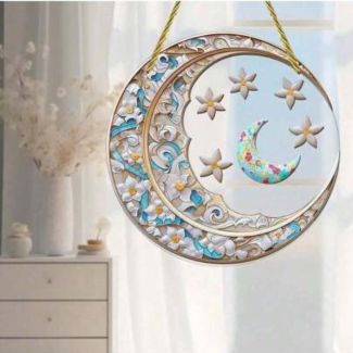 تعليقة رمضان كبير 79/66 - هلال ازرق