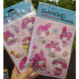 لوحة تلزيق الخرز (ارنوب/لون زهري) 6/22