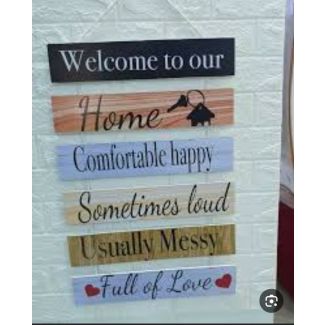 تعليقة خشب 104/6  WELCOME TO OUR HOME 
