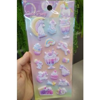 3D (ستكرز اطفال (يونيكورن 6/30-CUTE PONY-(SET 5)