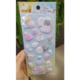 3D (ستكرز اطفال (قطو وارنوب وورد 6/30-CUTE PONY-(SET 6)