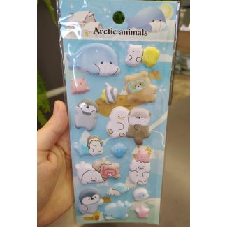 3D (ستكرز اطفال (حوت/دولفين/محار 6/30-ARCTIC ANIMAL-(SET 4)