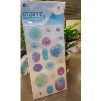 ستكرز اطفال 37/1 دولفين/محار /اخطبوط لون ازرق 