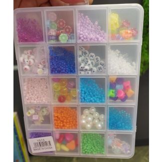 علبة خرزمربعة(وردة/لولو/احرف) 32/9 