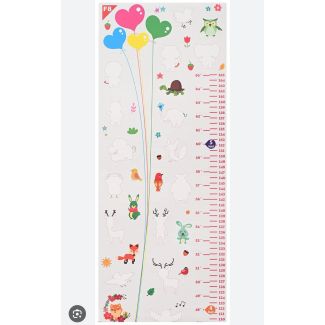 ستكرز حائط قياس طول الطفل 6/25 -  قلوب وحيوانات