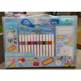 طقم قرطاسية مع الوان كبير(قطة/لون ازرق) 40/2