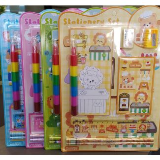 طقم قرطاسية مع قلم تلوين  40/5