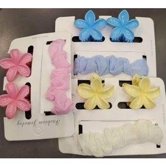 18/2 كرت ملاقط وردة وربطة شعر