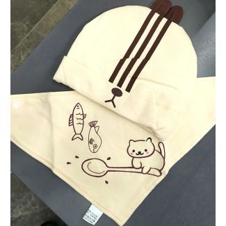 94/3(شكل سمكة) طاقية بيبي مع ربطة عنق