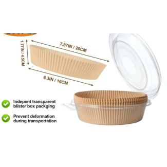 صحون ورقية للقلاية الهوائية 8/132 علبة بلاستيكية دائرية حجم كبير