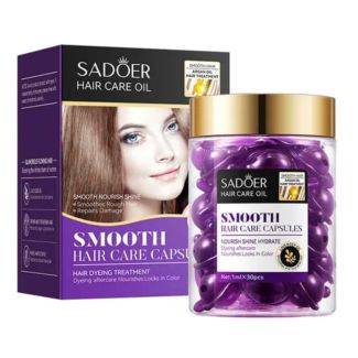  كبسولات زيت العناية بالشعر 30 قطعة بالافندر النباتي/ بنفسجي SADOER