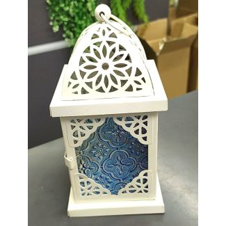 فانوس معدن 4/11 وزجاج مزخرف 