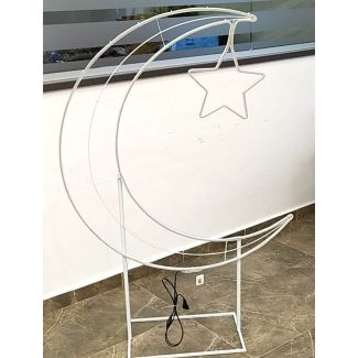 فانوس رمضان حديد 3/20 الحجم الكبير هلال ونجمة