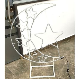 فانوس رمضان حديد 1/4 نجوم وهلال حجم وسط