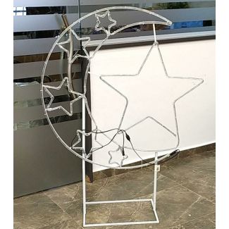 فانوس رمضان حديد 3/21 نجوم وهلال الحجم الكبير