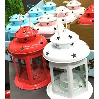 فانوس معدن 4/8 الوان نقشة نجوم