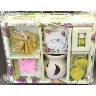 مبخرة مع بخور وشمعة وزيت عطري 19/4