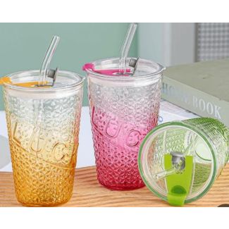 مج زجاج شفاف 8/149 نقش تدرج الوان  LUCK