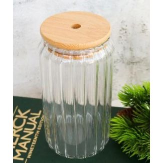 كاسة زجاج غطاء ومصاصة 25/9 شكل مرتبان مقسم