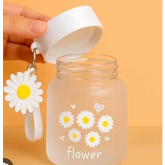 كاسة شفافة مع غطاء وميدالية زهور 8/130 FLOWER