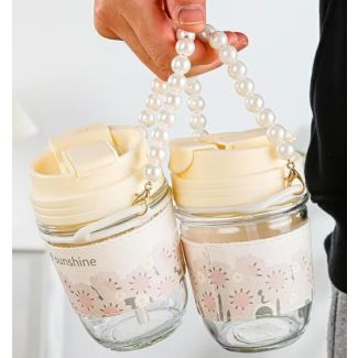 كاسة زجاج 8/144 مع ميدالية خرز لولو