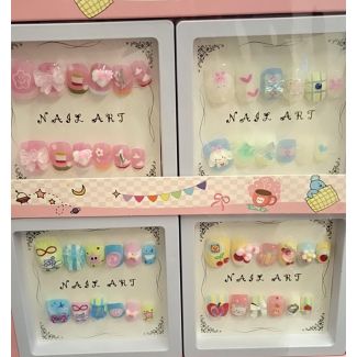 اظافر اطفال ملونة رسومات اطفال كيوت(كرزة/قطة/ارنوب) 69/13