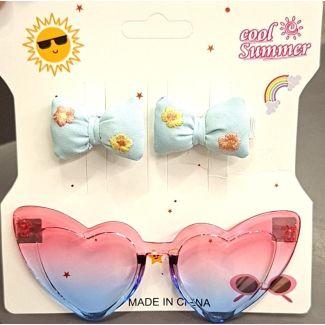 نظارة اطفال مع بكل 85/4 شكل قلب   