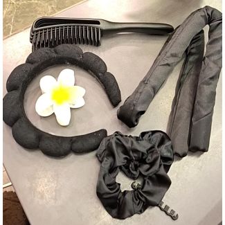 مجموعة ترتيب الشعر 10/27(طوق/ملقط/فرشاية/لفافات)