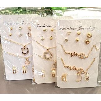 طقم اكسسوار ذهبي 100/1 نبض /قلوب/نجوم