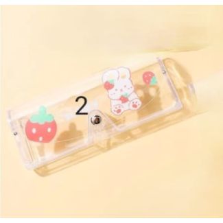 علبة نظارات شفافة 7/18 - فراولة