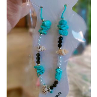 خلخال  احجار ازرق واسود  4/6  (SET - 06)