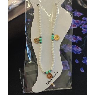 خلخال خرز ابيض 4/9 (SET - 09)