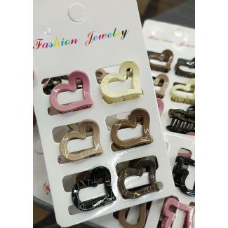 ملقط شعر 6 ملاقط قلب ملون  3/3