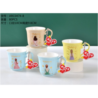  مج كبير رسمة بنت 68/17- ملون - مدالية قلب 